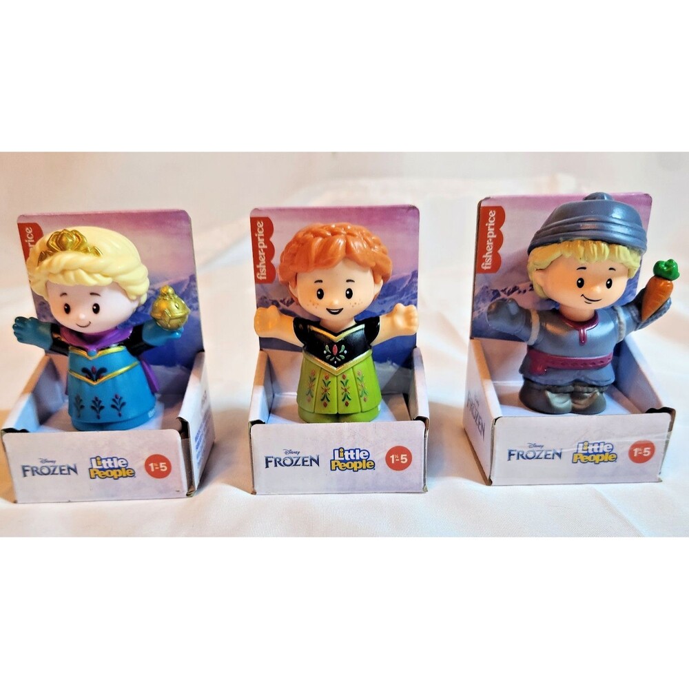 Fisher Price Little People Disney Frozen Elsa Anna Kristoff Lot of 3 New